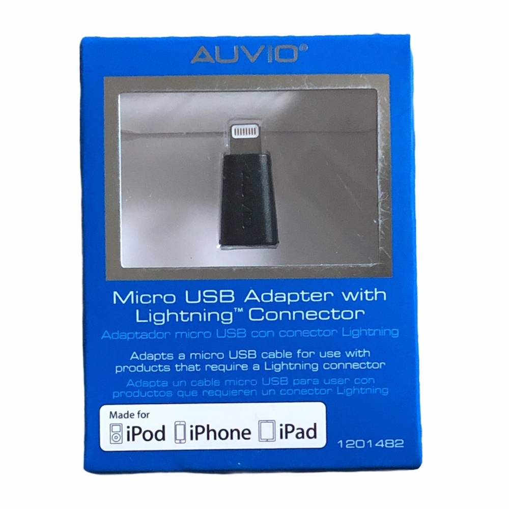 AUVIO micro usb adapter with lightning connector